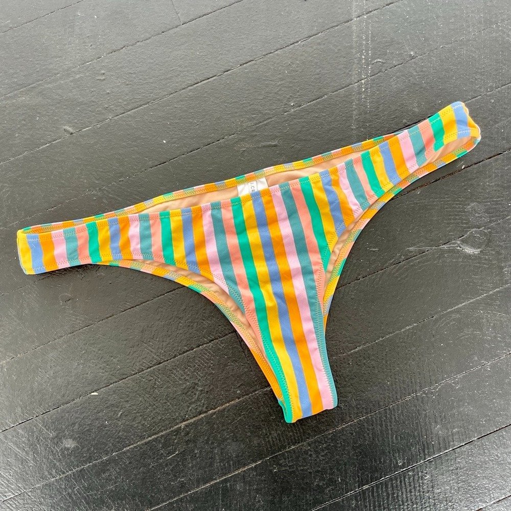 J Crew Playa Newport Stripe Bikini Bottoms - Size L